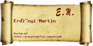 Erényi Martin névjegykártya